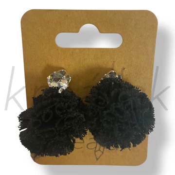 Fekete tüll köves fülbevaló