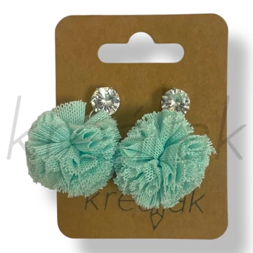 Türkizkék tüll köves fülbevaló