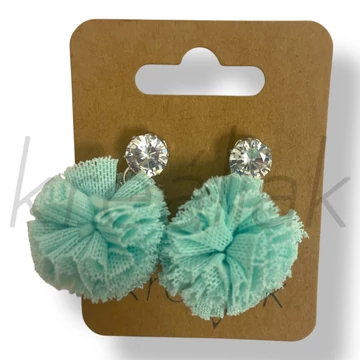 Türkizkék tüll köves fülbevaló