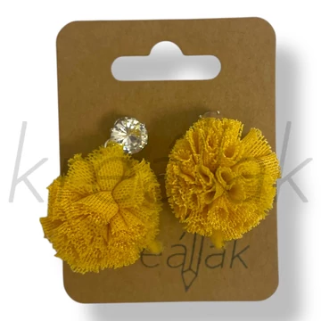 Sárga tüll köves fülbevaló