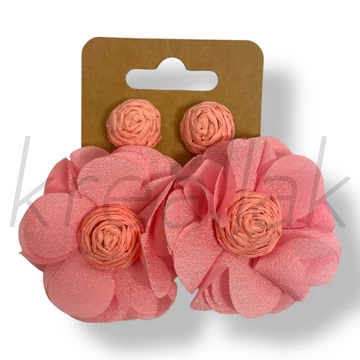 Lazac színű virág fülbevaló