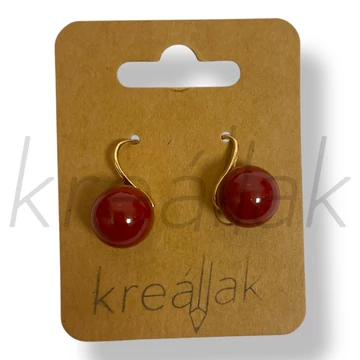 Bordó gyöngy fülbevaló