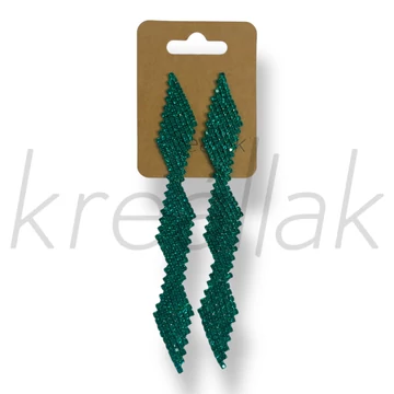 Zöld rombusz luxus fülbevaló