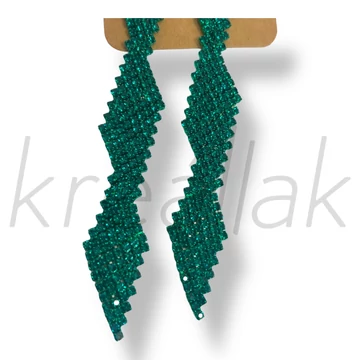 Zöld rombusz luxus fülbevaló