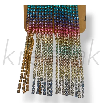 Színátmenetes luxus bojt tégla fülbevaló