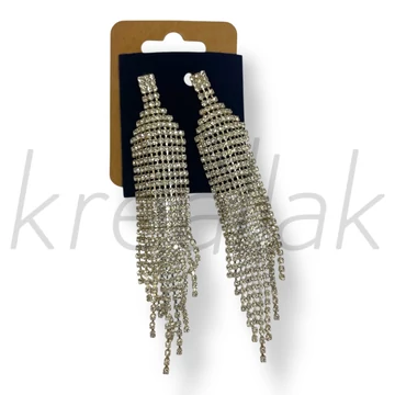 Ezüst színű luxus bojt fülbevaló