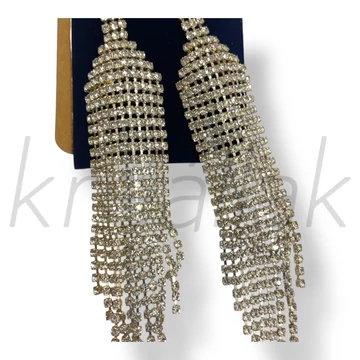 Ezüst színű luxus bojt fülbevaló