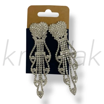 Ezüst színű luxus bojt fülbevaló