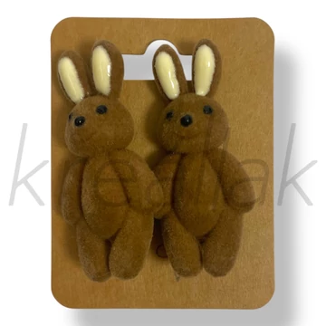 Barna nyuszi fülbevaló