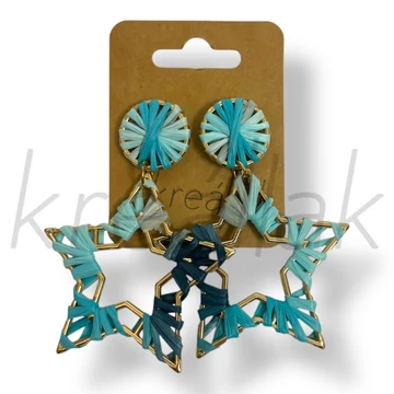 Kék csillag szalma fülbevaló