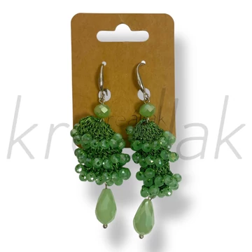 Zöld gyöngyös fülbevaló