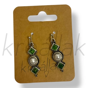 Zöld köves fülbevaló