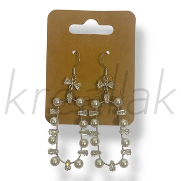 Fehér gyöngy,masni fülbevaló