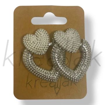 Ezüst színű szív fülbevaló