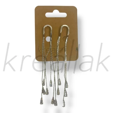 Ezüst színű csepp köves fülbevaló