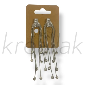 Ezüst színű lógó köves fülbevaló