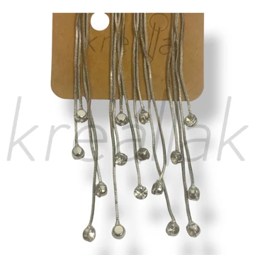 Ezüst színű lógó köves fülbevaló