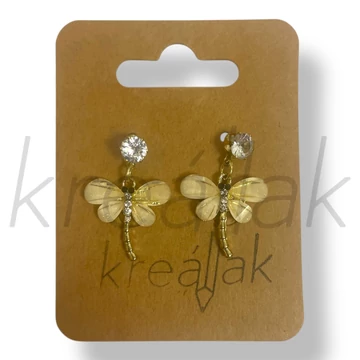 Arany szitakötő fülbevaló