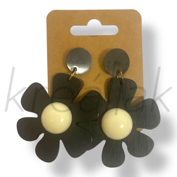 Fekete fa virág fülbevaló