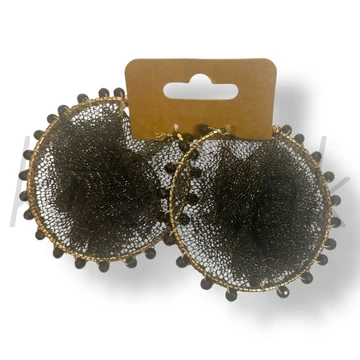 Fekete csillám tüll fülbevaló