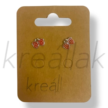 Piros eper fülbevaló