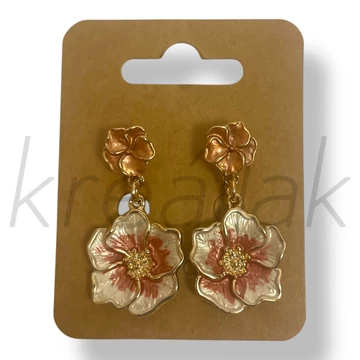 Rózsaszín virág fülbevaló