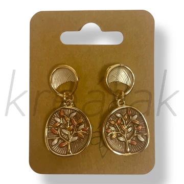 Barna fa mintás fülbevaló