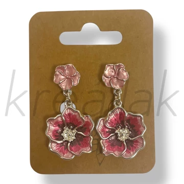 Pink virág fülbevaló
