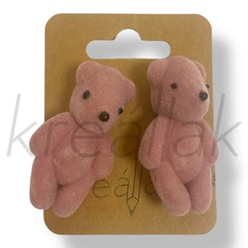 Rózsaszín maci fülbevaló