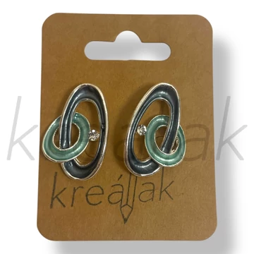 Kék körös köves fülbevaló