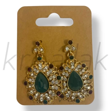 Zöld köves fülbevaló