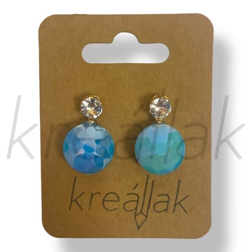 Türkizkék cirkónia fülbevaló