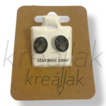 Szürke csepp kő fülbevaló