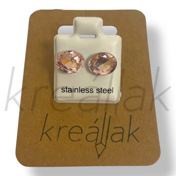 Rózsaszín csepp kő fülbevaló