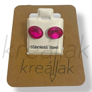 Pink csepp kő fülbevaló