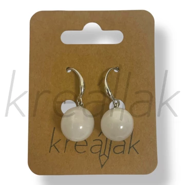 Fehér gyöngyös cirkónia fülbevaló