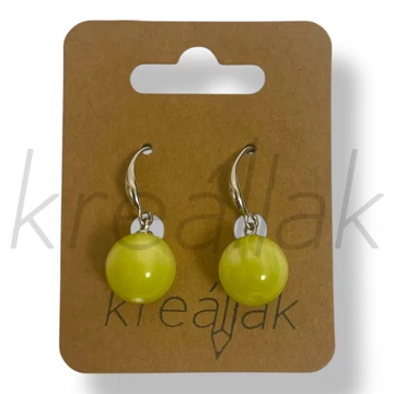 Citrom gyöngy cirkónia fülbevaló