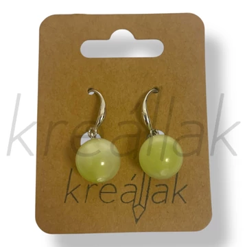 Világoszöld gyöngy cirkónia fülbevaló