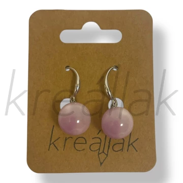 Lila gyöngy cirkónia fülbevaló