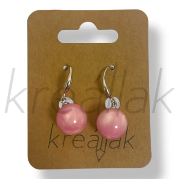 Rózsaszín gyöngy cirkónia fülbevaló