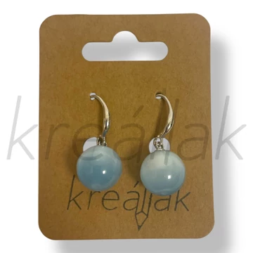 Kék gyöngy cirkónia fülbevaló