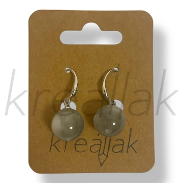 Szürke gyöngy cirkónia fülbevaló