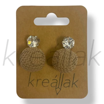 Bézs kötött fülbevaló