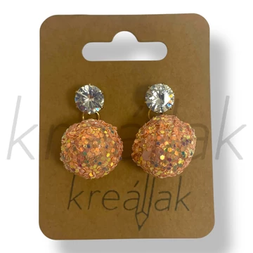 Barack flitter gömb fülbevaló