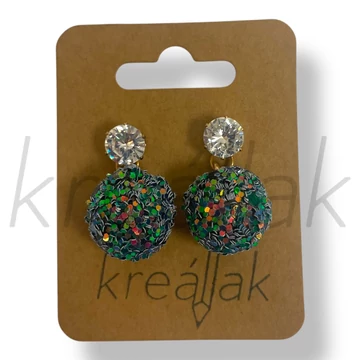 Kék flitter golyó fülbevaló