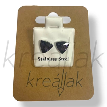 Lila háromszög kő fülbevaló