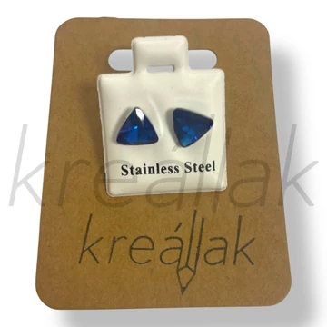 Királykék háromszög kő fülbevaló