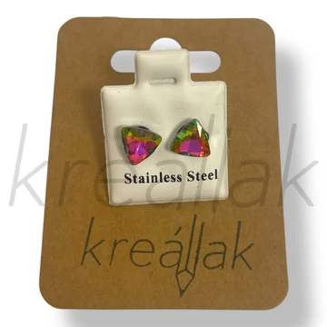Irrizáló háromszög kő fülbevaló