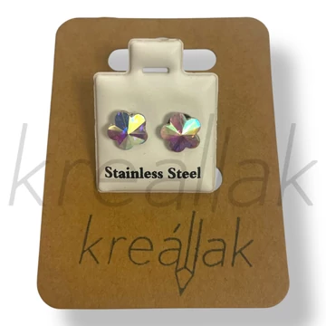 Ezüst virág kő fülbevaló