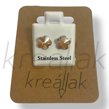 Bézs virág kő fülbevaló